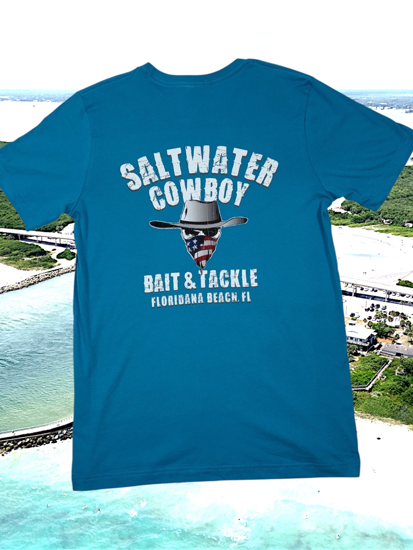Saltwater Cowboy Bait & Tackle Floridana Beach -Bella + Canvas Tee