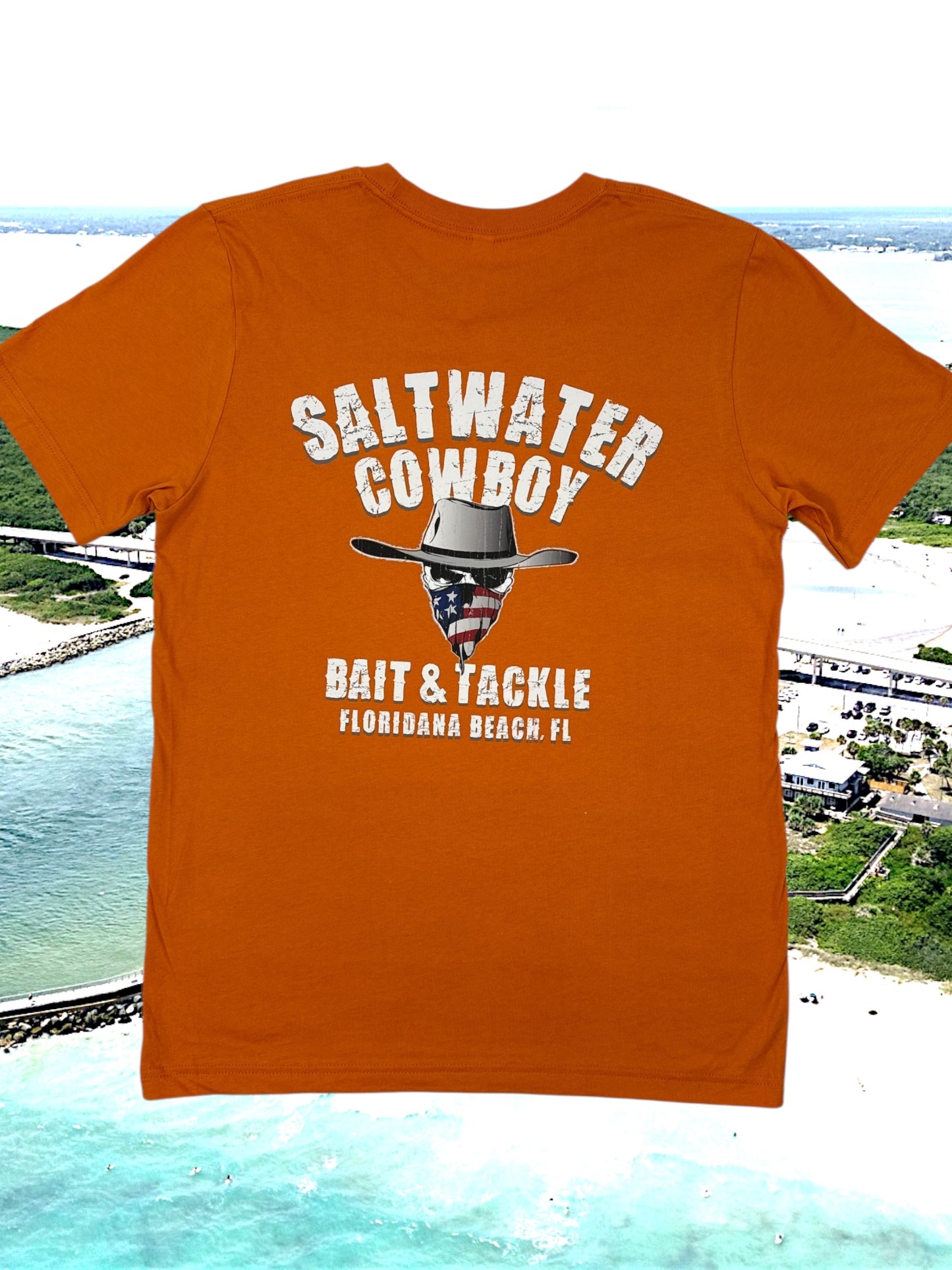 Saltwater Cowboy Bait & Tackle Floridana Beach -Bella + Canvas Tee