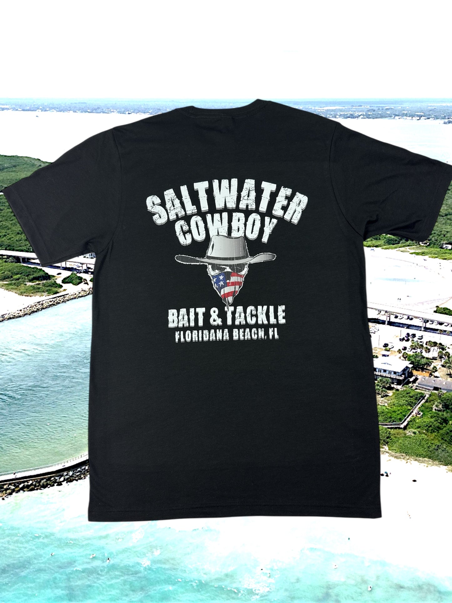 Saltwater Cowboy Bait & Tackle Floridana Beach - Next Level Tee