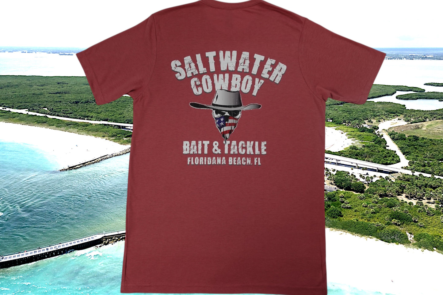 Saltwater Cowboy Bait & Tackle Floridana Beach - Next Level Tee