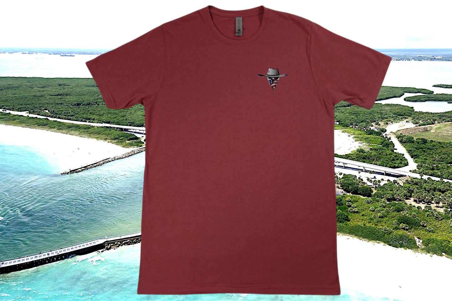 Saltwater Cowboy Bait & Tackle Floridana Beach - Next Level Tee