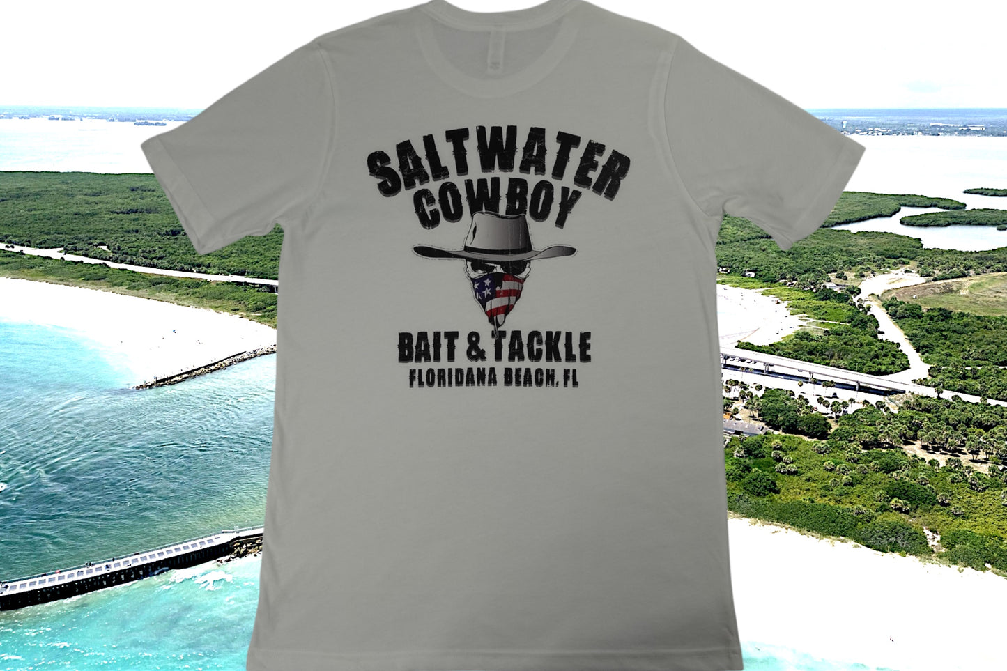 Saltwater Cowboy Bait & Tackle Floridana Beach - Next Level Tee