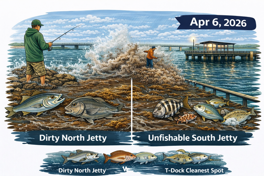 Sebastian Inlet Fishing Report (Apr 6, 2026) — Dirty Water, Heavy Weed & Rough Surf Ahead