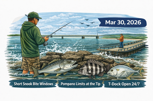 Sebastian Inlet Fishing Report (Mar 30, 2026) — Snook Windows, Pompano Limits & T-Dock Reopens 24/7