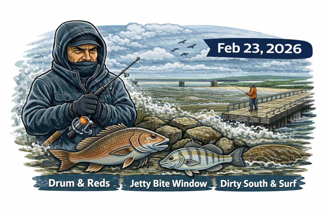 Sebastian Inlet Fishing Report (Feb 23, 2026) — Muddy South Side, North Jetty Bite Window