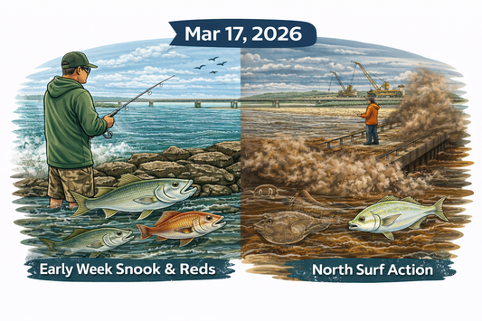 Sebastian Inlet Fishing Report (Mar 17, 2026) — Muddy South Side, Early Week Bite Then Weekend Slowdown