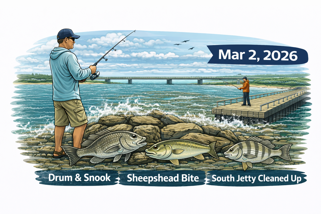 Sebastian Inlet Fishing Report (Mar 2, 2026) — Drum, Sheepshead & Snook Showing on the Jetties