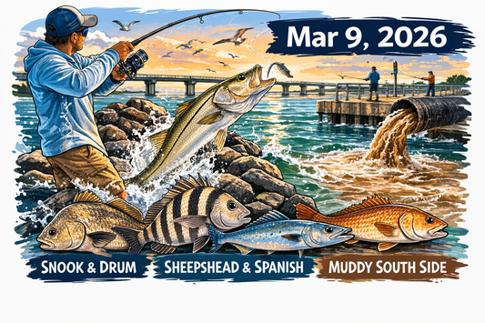 Sebastian Inlet Fishing Report (Mar 9, 2026) — Cleaner North Jetty Bite, Muddy South Side