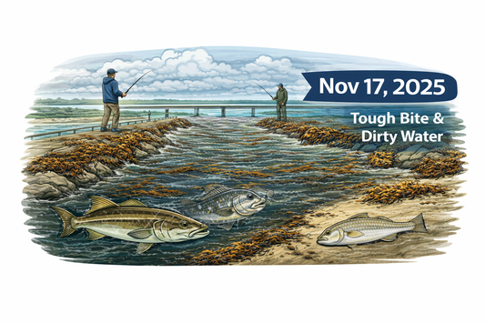 Sebastian Inlet Fishing Report – Nov 17, 2025 (Tough Bite & Dirty Water)