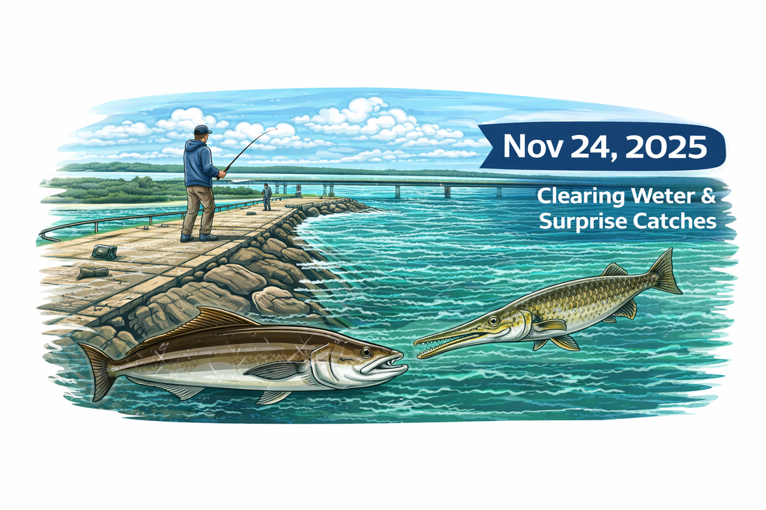 Sebastian Inlet Fishing Report – Nov 24, 2025 (Clearing Water & Surprise Catches)