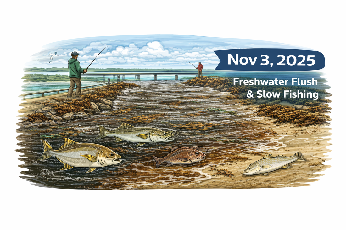 Sebastian Inlet Fishing Report – Nov 3, 2025 (Freshwater Flush & Slow Fishing)