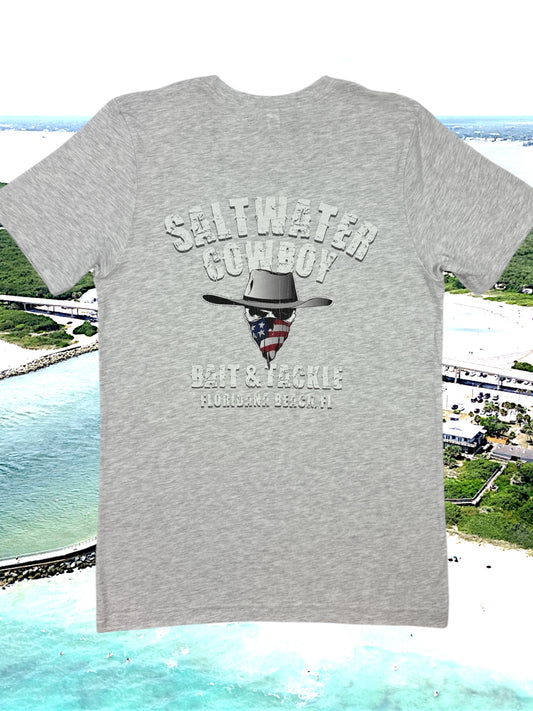 Saltwater Cowboy Bait & Tackle Floridana Beach -Bella + Canvas Tee