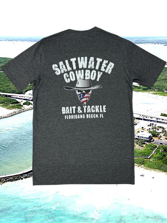 Saltwater Cowboy Bait & Tackle Floridana Beach - Next Level Tee